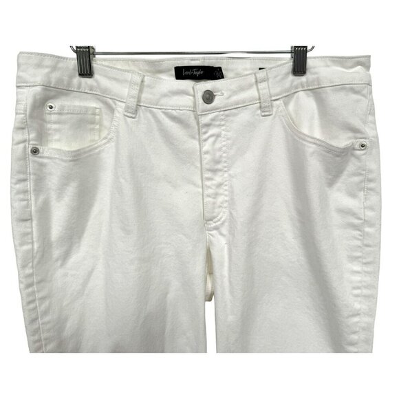 Lord and Taylor Skinny White Cotton Stretch Jeans Sz 16 Classic 5 Pocket - Picture 3 of 8